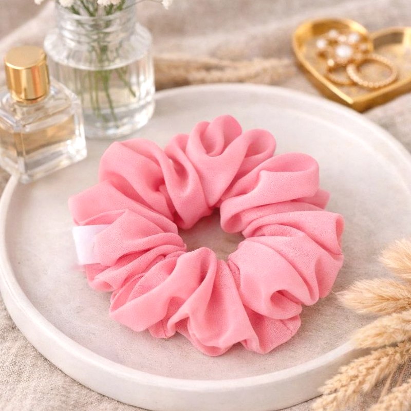 Світло-рожевий шифоновий скранч